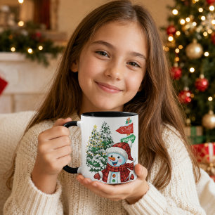 Personalisiertes Winter Wonderland Schneemann Weih Tasse