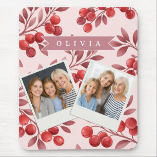 Personalisiertes Winterrotes-Beeren-Botanik-Cottag Mousepad