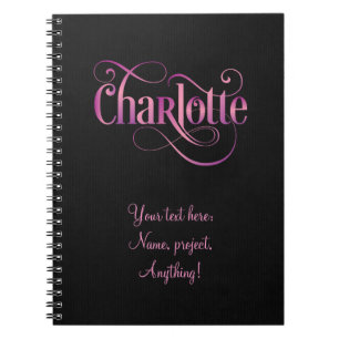 Personalisiertes Wirbles Drehbuch Charlotte Pink a Notizblock