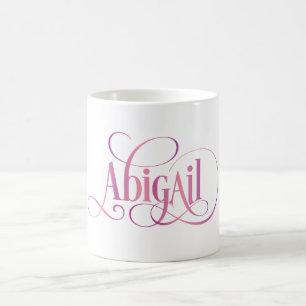 Personalisiertes Wirbles Skript-Abigail-Rosa Tasse
