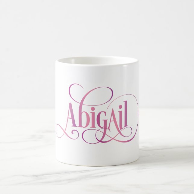 Personalisiertes Wirbles Skript-Abigail-Rosa Tasse (Mittel)