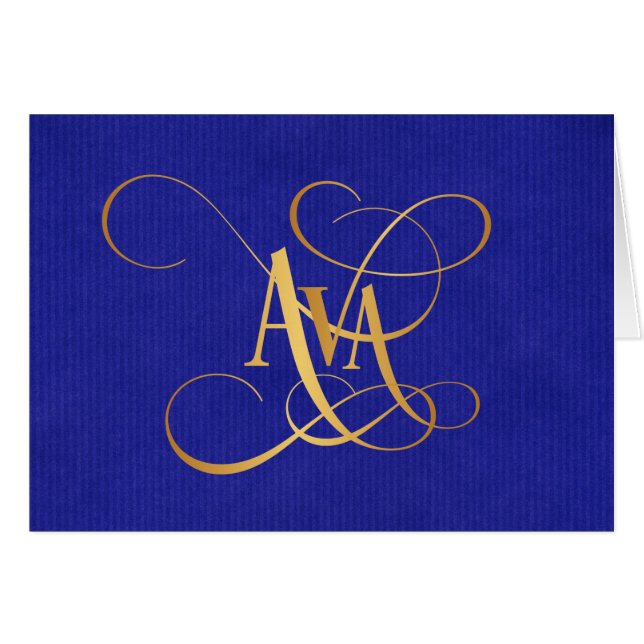 Personalisiertes Wirbles Skript Ava Gold auf Blau (Vorderseite (Horizontal))