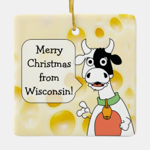 Personalisiertes Wisconsinkuh-und Keramikornament
