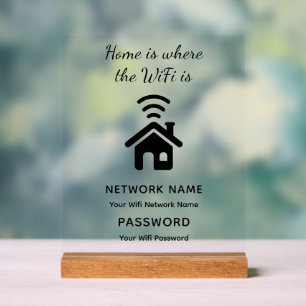 Personalisiertes WLAN-Kennwort und Netzwerk für Gä Acrylschild