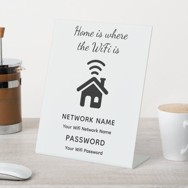 Personalisiertes WLAN-Kennwort und Netzwerk für Gä Sockelschild (In SItu)