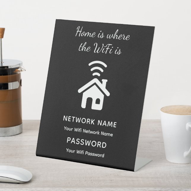 Personalisiertes WLAN-Kennwort und Netzwerk für Gä Sockelschild (In SItu)