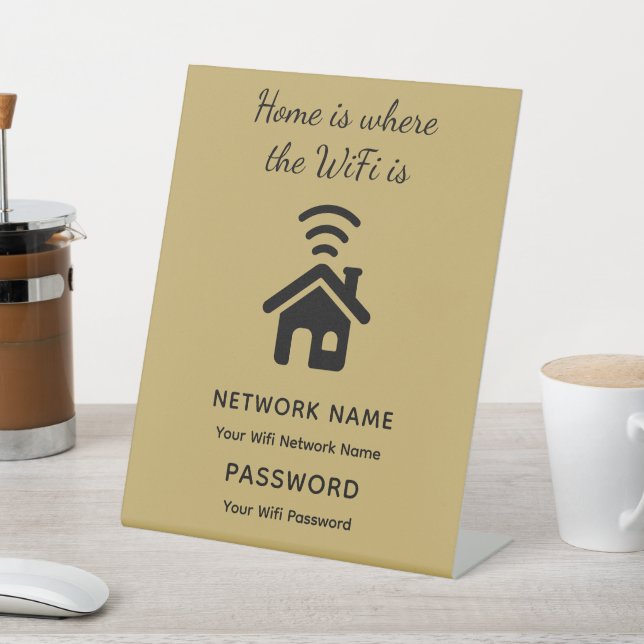 Personalisiertes WLAN-Kennwort und Netzwerk für Gä Sockelschild (In SItu)