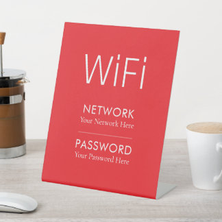 Personalisiertes WLAN-Passwort-Podiumsschild Sockelschild