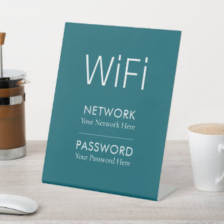 Personalisiertes WLAN-Passwort-Podiumsschild Sockelschild