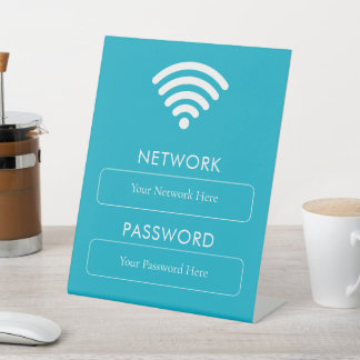 Personalisiertes WLAN-Passwort und Netzwerk Sockelschild