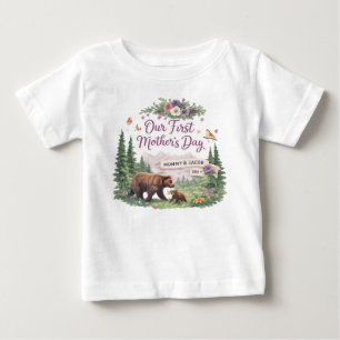 Personalisiertes Woodland 1. Muttertags-Baby-T-Shi Baby T-shirt