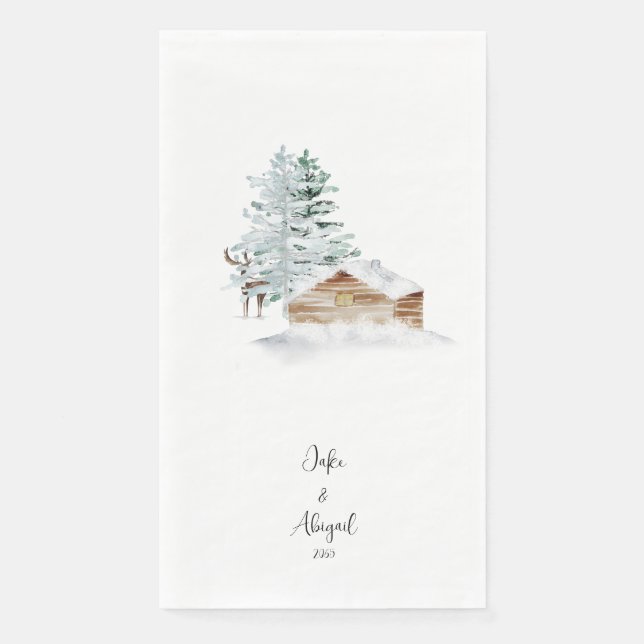 Personalisiertes Woodland Weihnachten Serviette (Vorderseite)