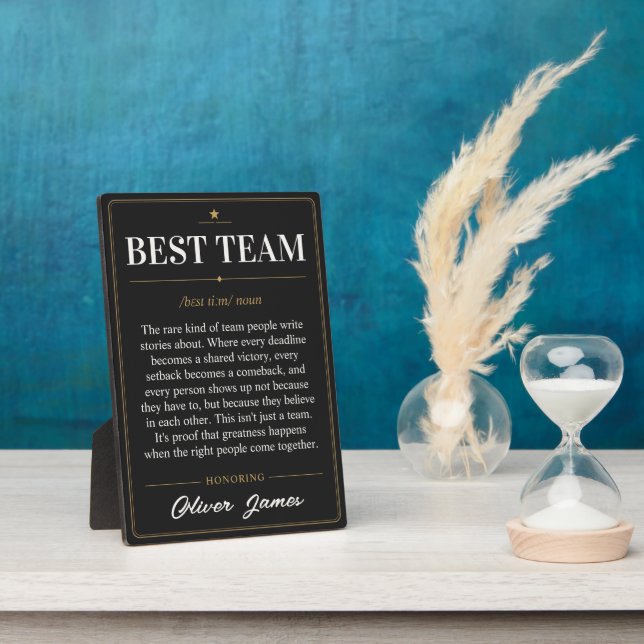 Personalisiertes Wörterbuch der besten Teamdefinit Fotoplatte (Seite)