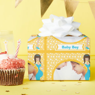 Personalisiertes Wrapping Paper für Baby Boys Foto Geschenkpapier