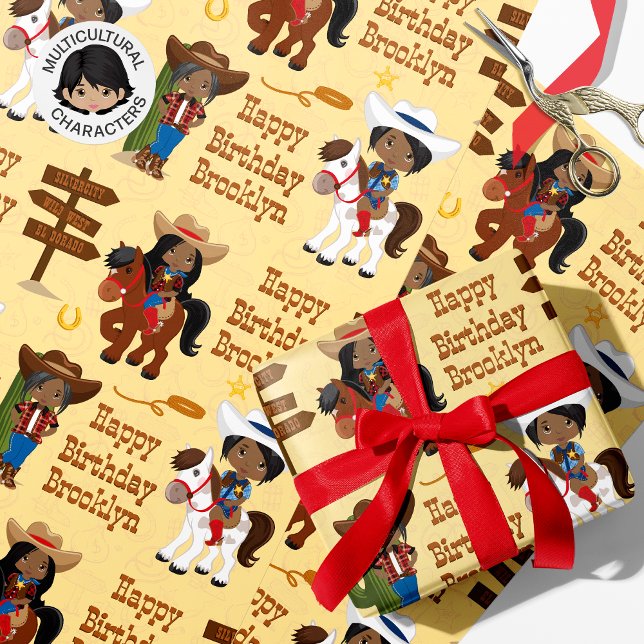 Personalisiertes Wrapping Paper von Black Cowgirl Geschenkpapier (Von Creator hochgeladen)