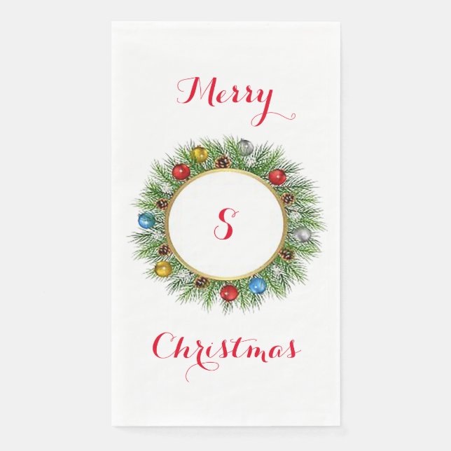 Personalisiertes Wreath Paper Gästetuch Serviette (Vorderseite)