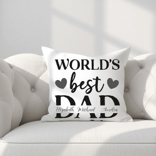 Personalisiertes Wurfkissen „Bester Vater der Welt Kissen
