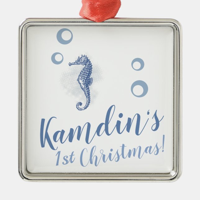 Personalisiertes XMAS Ornament Seepferd Ocean Beac (Vorne)