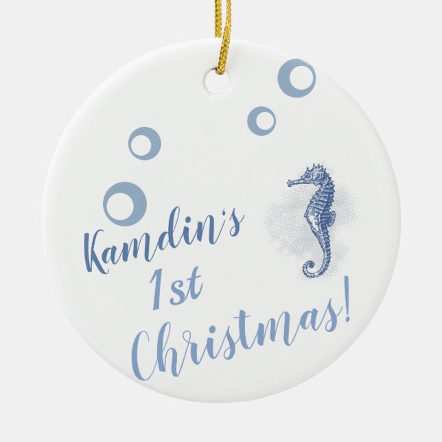 Personalisiertes XMAS Ornament Seepferd Ocean Beac (Vorne)