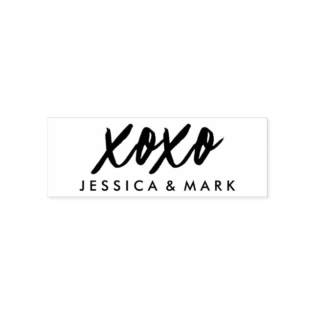 Personalisiertes Xoxo in Moderne Schwarze Typograf Permastempel (Design)