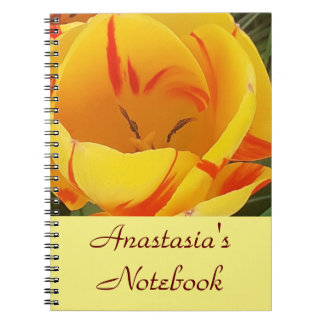 Personalisiertes Yellow Spring Tulip-Notebook Notizblock