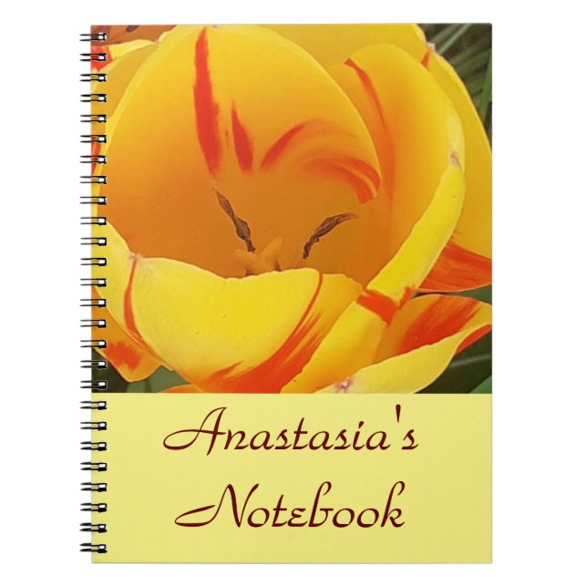 Personalisiertes Yellow Spring Tulip-Notebook Notizblock (Vorderseite)