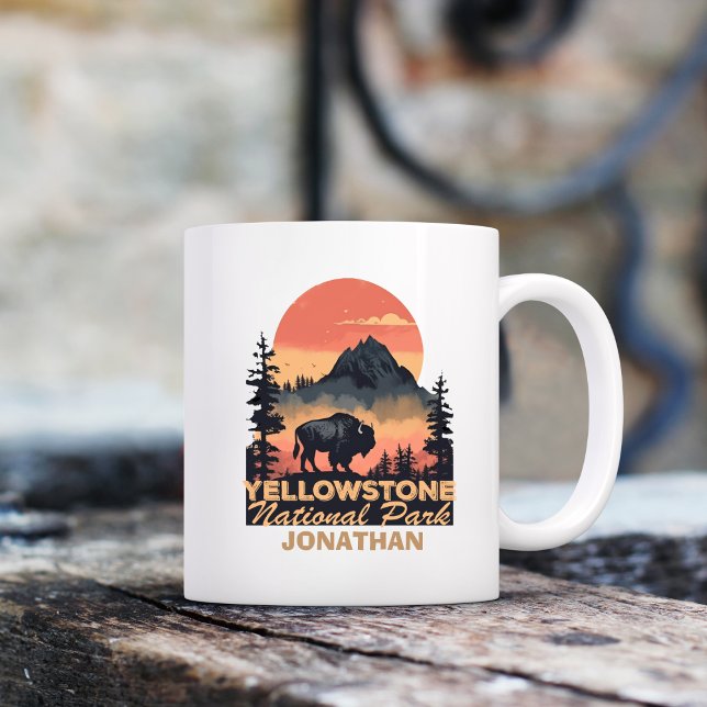 Personalisiertes Yellowstone Nationalpark-Camping Kaffeetasse (Von Creator hochgeladen)