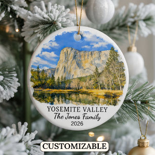 Personalisiertes Yosemite Valley, Maßgeschneiderte Keramik Ornament