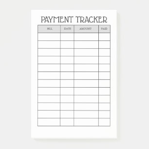 Personalisiertes Zahlungstracker-Notizbuch Post-it Klebezettel
