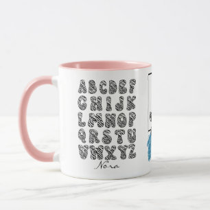 Personalisiertes Zebra-Alphabet-Set Tasse