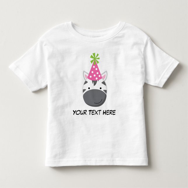 Personalisiertes Zebra Birthday T Shirt für Mädche (Vorderseite)