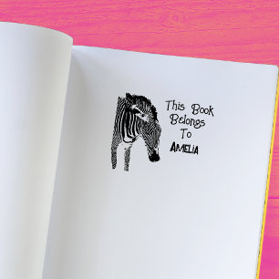 Personalisiertes Zebra Dieses Buch gehört Gummistempel