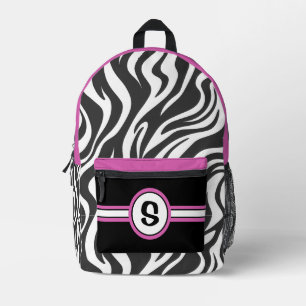 Personalisiertes Zebra Print & Hot Pink Bedruckter Rucksack