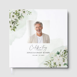 Personalisiertes Zeichen zur Feier des Lebens Flor Gästebuch