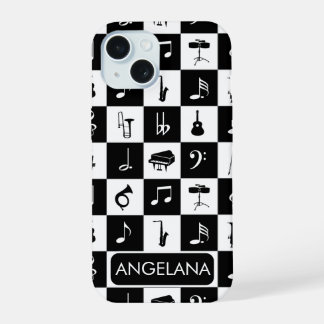 Personalisiertes zeitgenössisches Musikdesign iPhone 15 Hülle