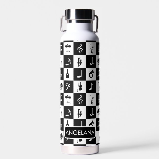 Personalisiertes zeitgenössisches Musikdesign Trinkflasche (Vorne)