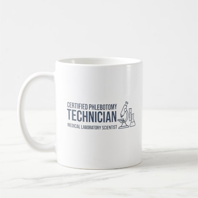 Personalisiertes Zertifiziertes Phlebotomie-Techni Kaffeetasse (Links)