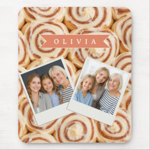 Personalisiertes Zimtschnecken-Muster Süße Bäckere Mousepad