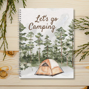 Personalisiertes Zitat Aquarell Camping in der Nat Notizbuch