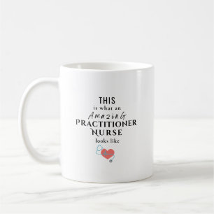Personalisiertes Zitat für Nurse Practitioner mit Kaffeetasse