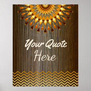 Personalisiertes Zitat Gold Vintag Lotus Blume Poster