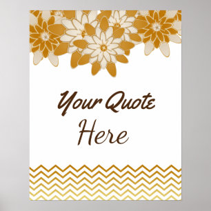 Personalisiertes Zitat Hochzeit Gold Vintage Blume Poster