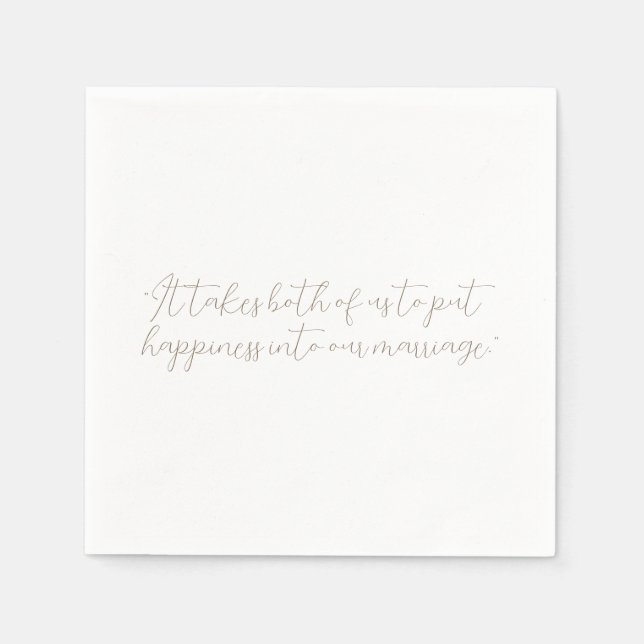 Personalisiertes Zitat oder Song-Lyric-Hochzeit Serviette (Vorderseite)