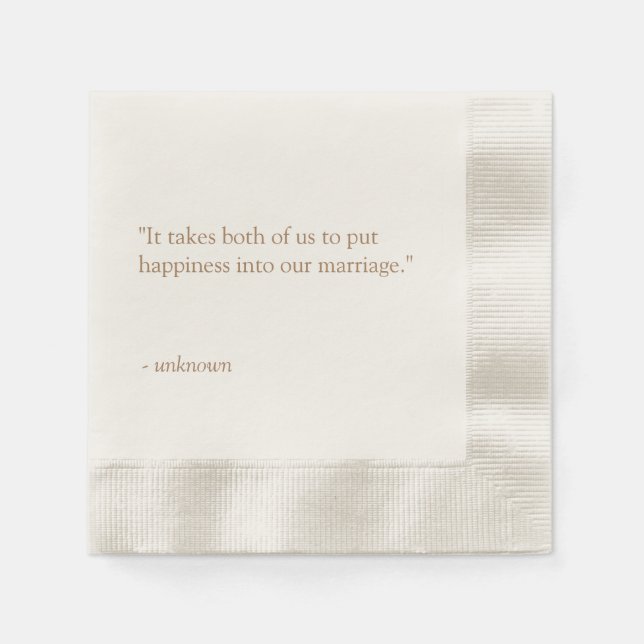 Personalisiertes Zitat oder Song-Lyric-Hochzeit Serviette (Vorderseite)