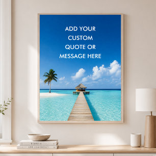 Personalisiertes Zitat – Tropischer Strand Ozeanpa Poster