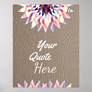 Personalisiertes Zitat Vintag Lotus Blume Holz Poster