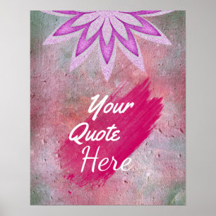 Personalisiertes Zitat Vintag Lotus Blume kundensp Poster