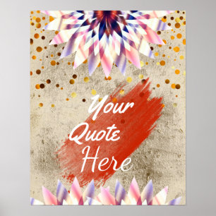 Personalisiertes Zitat Vintag Lotus Blume kundensp Poster