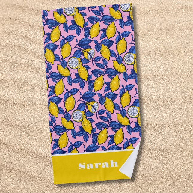 Personalisiertes Zitronen Frucht Strandtuch (Von Creator hochgeladen)