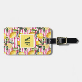 Personalisiertes Zitronen-Muster-Gepäckanhänger Gepäckanhänger